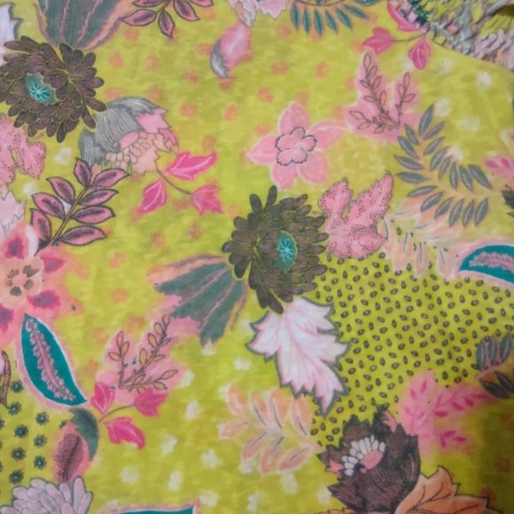 LOFT floral ruffle spring summer knit top size medium - Picture 4 of 7